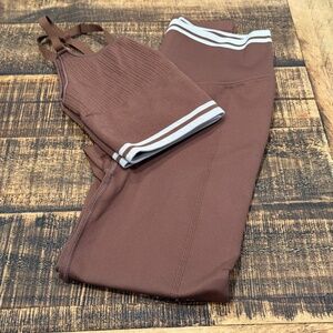 Victoria's Secret Pink Brown Size S Leggings with matching top (size L)